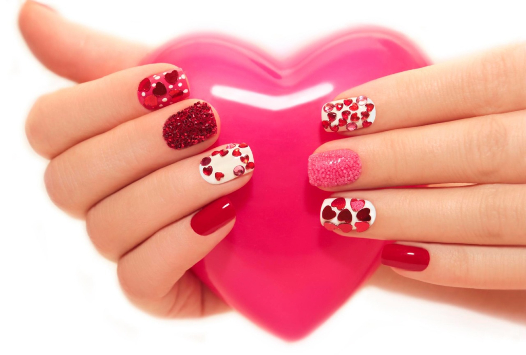 valentines nails